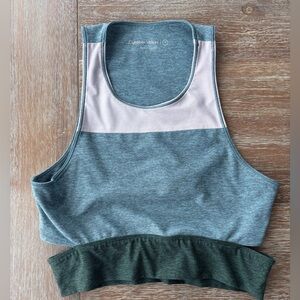 Outdoor Voices Women's Two-Tone Sports Bra - Gray and Dark Green